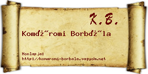 Komáromi Borbála névjegykártya