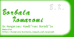 borbala komaromi business card